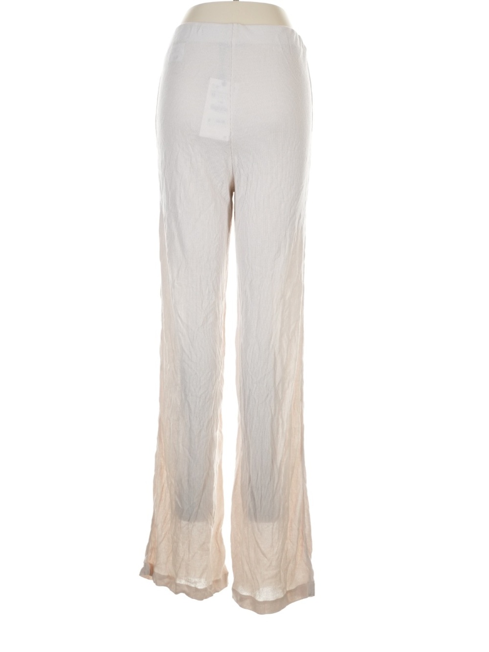 Zara Cream Wide Leg Knit Pants High Rise Pull On Stretch Sweater Pants M - Picture 2 of 6